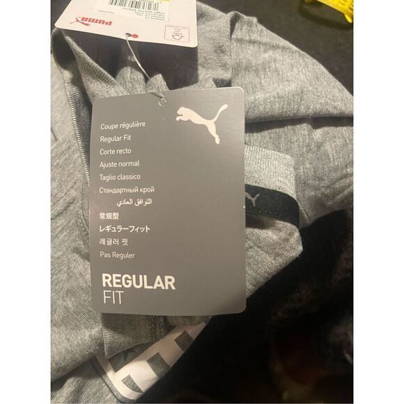 New Puma Mens Gray Crew Neck Relaxed Fit Long Sleeve T-Shirt Size Medium - Picture 12 of 16